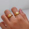 Lavender Sunflower Signet Rings